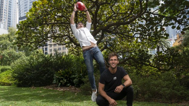 Former professional cricketer Ed Cowan, left, now works in finance and advises AFL player Matt de Boer’s  investment syndicate Athletic Ventures. 
