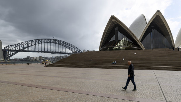 Social distance in operation at the Opera House. 