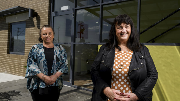 Southern Youth and Family Services chief executive Narelle Clay (r) and youth worker Amy Hans are worried about the future of government funding for community services.