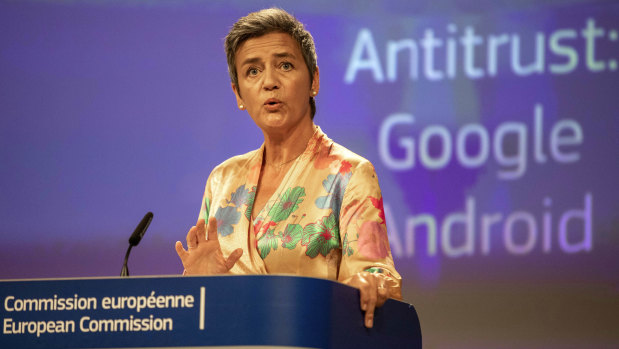 EU Competition Commissioner Margrethe Vestager has fined Google for abusing the market dominance of its Android mobile phone operating system. 