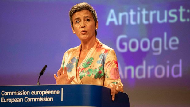 EU Competition Commissioner Margrethe Vestager has fined Google for abusing the market dominance of its Android mobile phone operating system. 