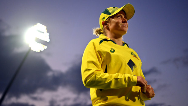 Alyssa Healy in Birmingham during this year’s Ashes.