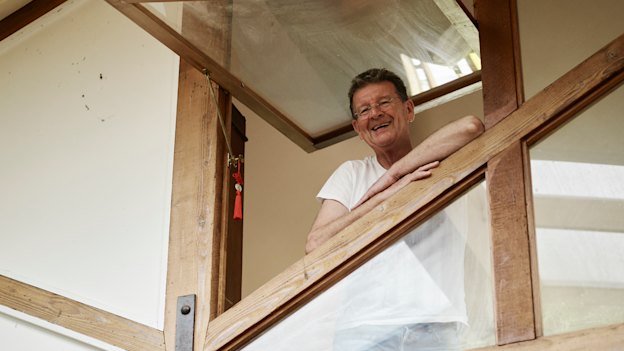 Symons in his new inner-Melbourne warehouse-conversion home.