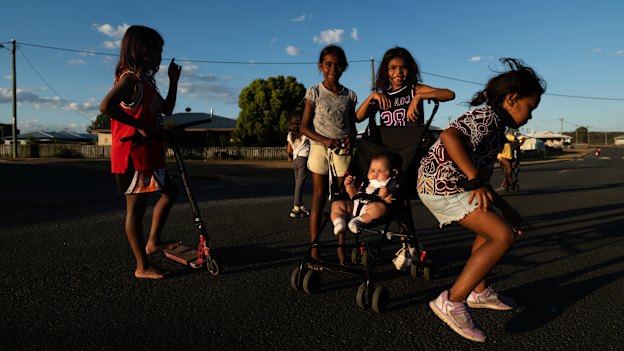 The Hopkins family on an afternoon walk in Cherbourg. 