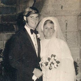 Chris and Lynette Dawson at their wedding in 1970.