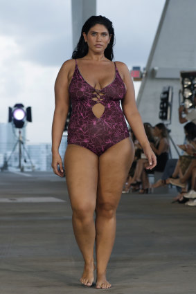 A more realistic picture of beauty ... a model in the Acacia swimwear show at Miami Swim Week.