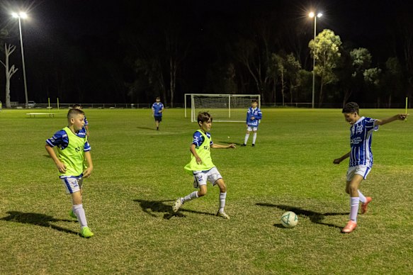 Juniors at Ireland Park during a training session. 