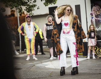 Fun is the aim: Entrants in the event’s fashion parade.