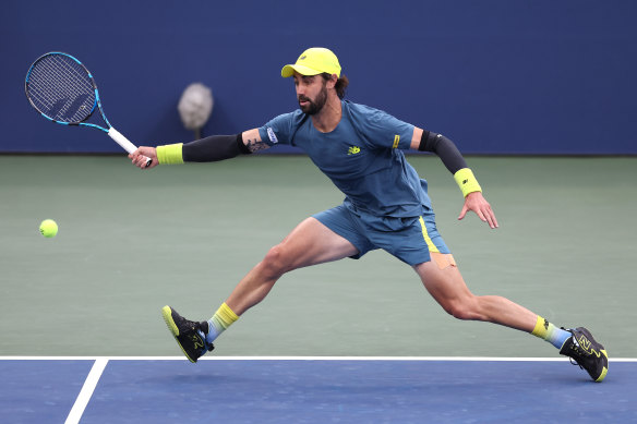 Jordan Thompson in his match against Matteo Arnaldi.