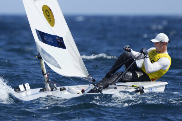 Matt Wearn has won Australia’s first sailing gold of the regatta.