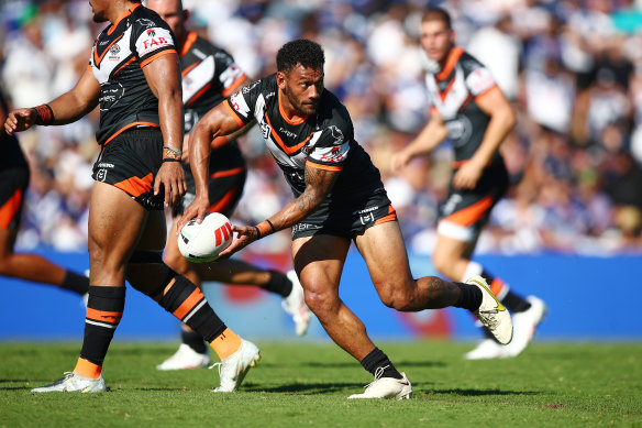 Blues dummy-half incumbent Api Koroisau has been rock solid for the Wests Tigers.