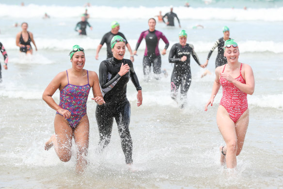 The race is on: competitors in Lorne's 40th annual Pier to pub race.