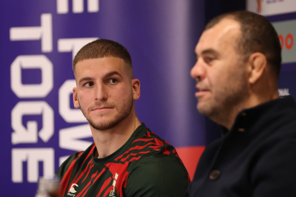 Lebanon star Adam Doueihi and coach Michael Cheika.