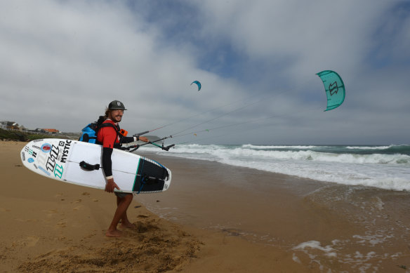 Brian Kiss von Soly is kite surfing from northern NSW to Melbourne, attempting to smash the world distance record along the way.