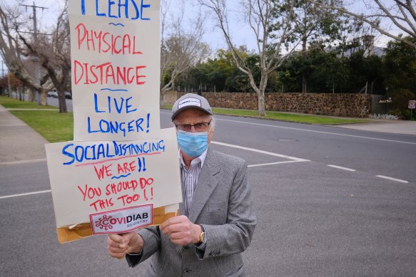 Paul Zimmet, prof of diabetics at Monash University is on a crusade to encourage mask use and social distancing.