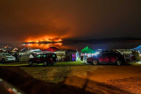 Fires burning out of control at Mallacoota in east Gippsland in Victoria.