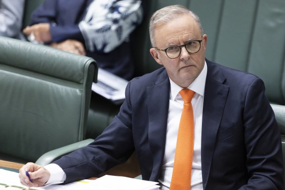 Prime Minister Anthony Albanese during question time today.