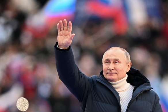 Russian President Vladimir Putin at a concert to celebrate the annexation of Crimea in March.