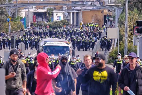 More than 2000 officers were deployed as part of the anti-protest operation in Melbourne on September 18.