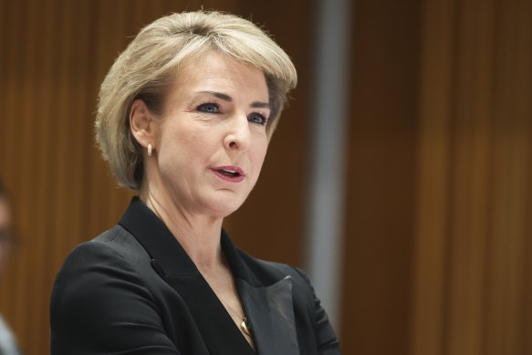 Attorney-General and Minister for Industrial Relations Michaelia Cash during a Senate estimates hearing.
