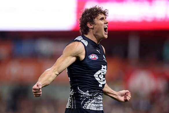 Charlie Curnow headed to Byron Bay during the Blues’ mid-season bye.