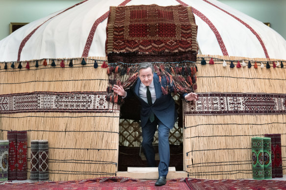 David Cameron visits Turkmenistan’s National Carpet Museum during his five-day visit to Central Asia in April.
