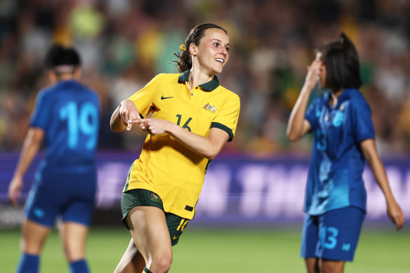 Hayley Raso scored the Matildas’ second goal to seal victory.