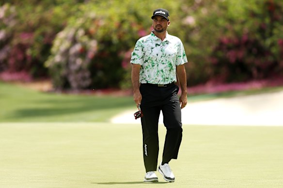 Jason Day on the 13th green at Augusta. 
