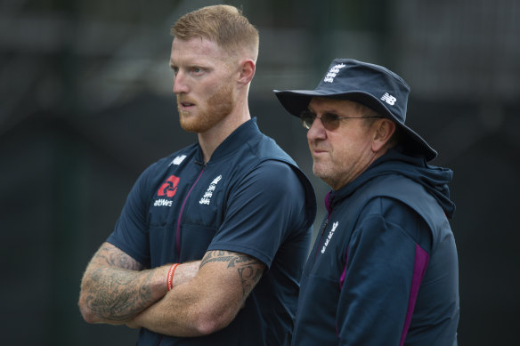 Trevor Bayliss and Ben Stokes during their time together in the England set-up in 2019.