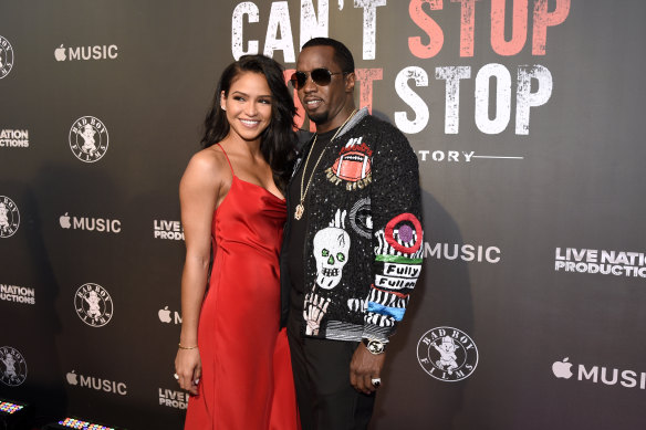 Cassie Ventura, left, and Sean “Diddy” Combs arrive at the Los Angeles premiere of “Can’t Stop, Won’t Stop: A Bad Boy Story” in  2017, in Beverly Hills.