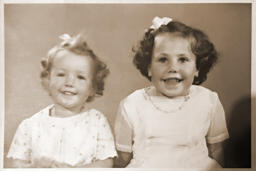 A photo of two girls Helen O’Dare’s father left behind. Helen believes the girls could be her half-siblings.