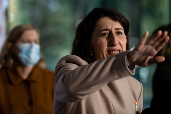 Then premier Gladys Berejiklian fronted the media daily during the Delta lockdown, with Chief Health Officer Kerry Chant.