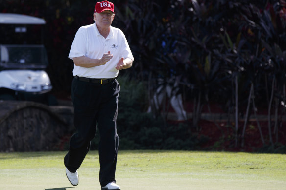 Trump at his Palm Beach golf club: You can air condition the 19th hole, but not the golf course.