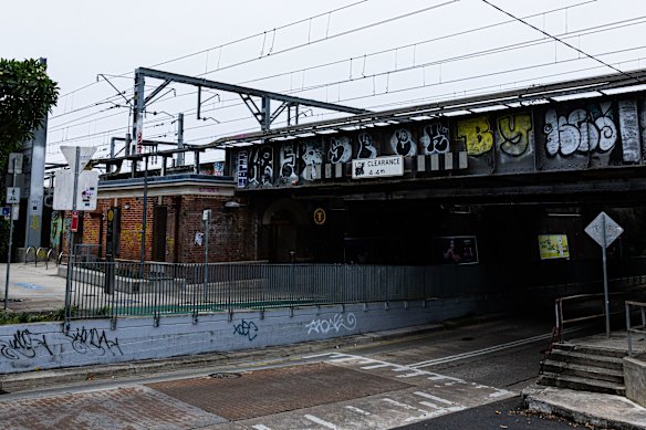Macdonaldtown is the station without a suburb: the ABS website has it in Eveleigh but on the border of Erskineville and Newtown. 