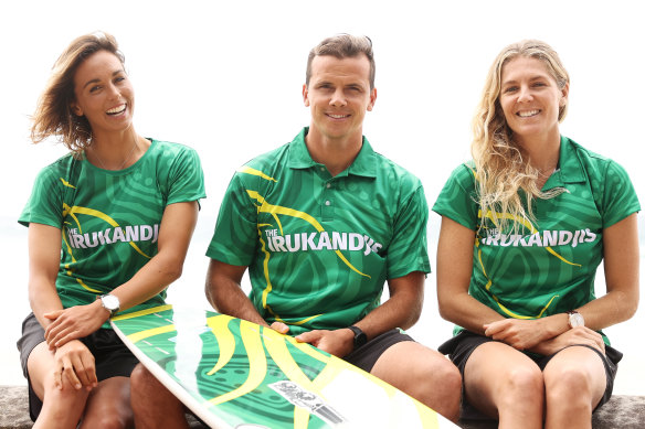 Sally Fitzgibbons, Julian Wilson and Stephanie Gilmore will surf for Australia, along with Owen Wright.