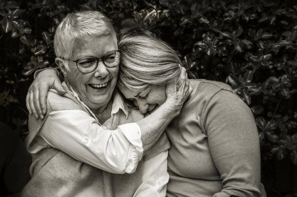 Sue Parker (left), before her death, with her daughter Nicole Lee.