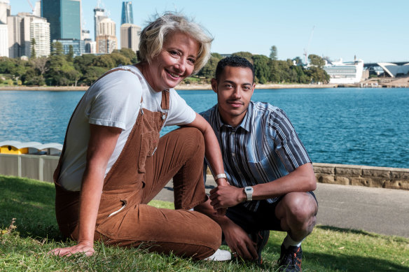 Thompson with her Leo Grande co-star Daryl McCormack in Sydney last week.