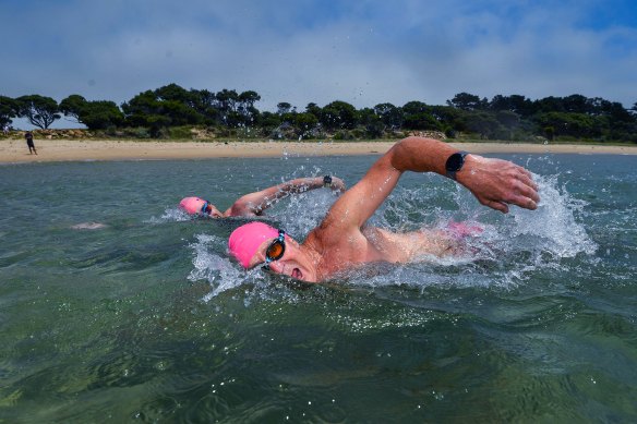 Chris Yencken competes in all local open water swims.