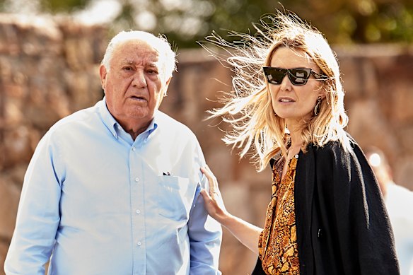 Zara founder Amancio Ortega with daughter Marta Ortega Perez in 2018.