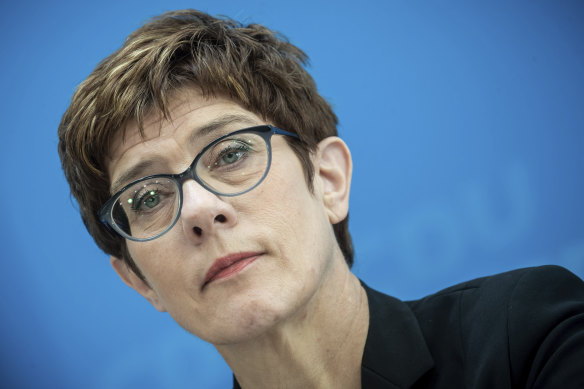 Annegret Kramp-Karrenbauer, federal chairman of the CDU, has sought to link the rising Greens party with the country's more extreme Left Party.