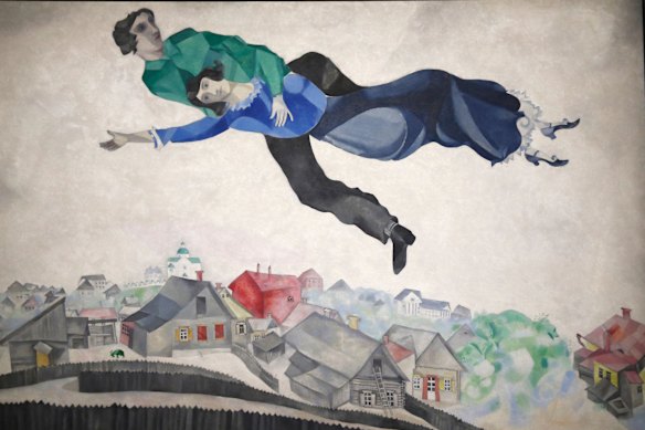 Marc Chagall, Over the Town, 1914-1918, oil on canvas.