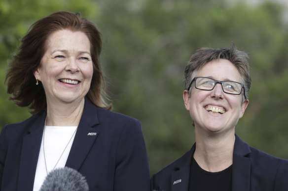 ACTU President Michele O’Neil and Secretary Sally McManus.