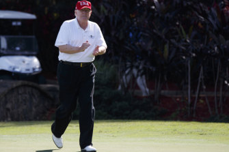 Trump at his Palm Beach golf club: You can air condition the 19th hole, but not the golf course.