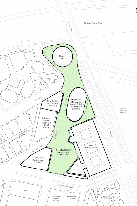 A plan of the new arts precinct.