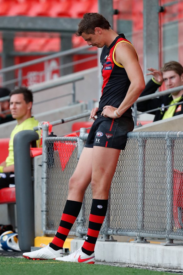 Joe Daniher during his final match at Essendon.