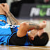 Cole Anthony clutched at his knee after going down in the fourth quarter of his side’s win over the Phoenix.