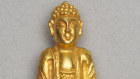 An antique gold repoussé figure of a Buddha sold for $73,800 (including buyer’s premium) against an estimate of $15,000 to $20,000, at Bonhams on Sunday.