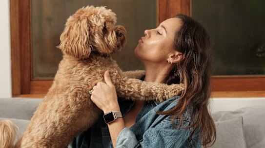 Natalie Headland and her cavoodle, Bear.