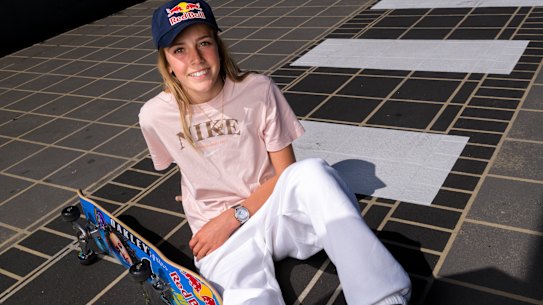 Australian skateboarder Chloe Covell.