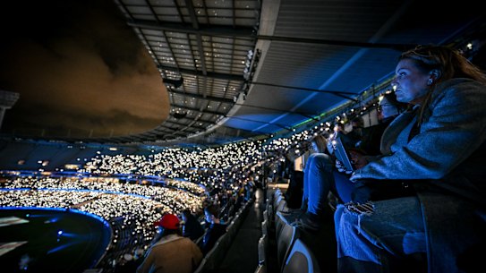 The stadium, Warne’s stadium, lit up for him.